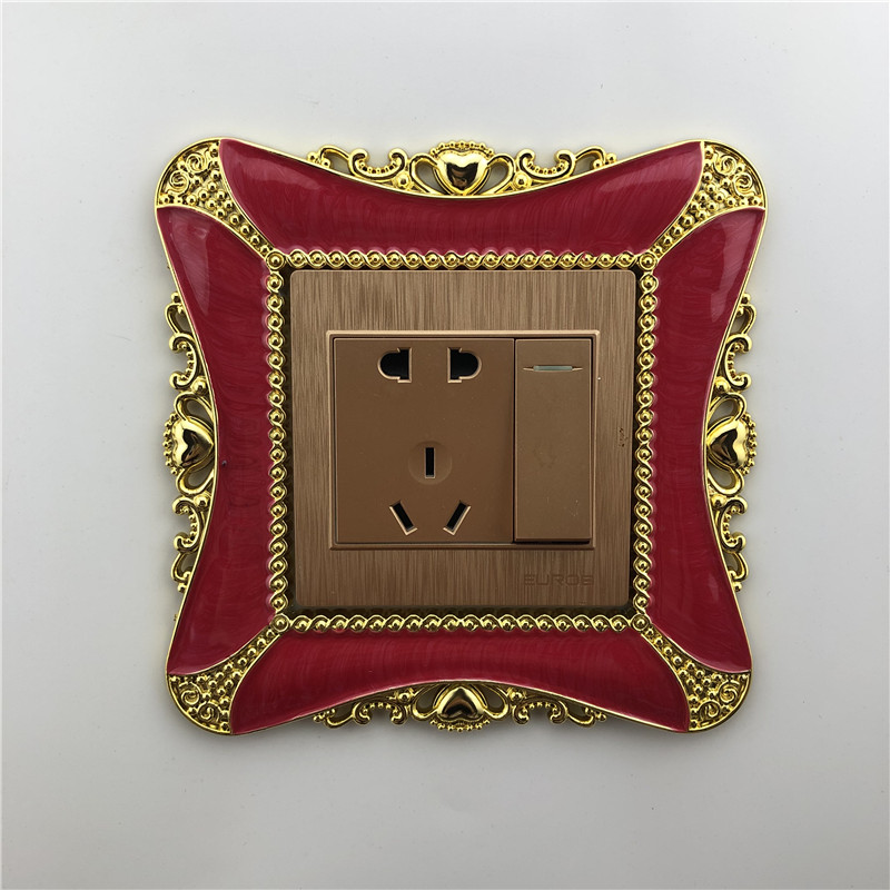 Grand autocollant rouge pour interrupteur portable, 1 pièce, commutateur carré de luxe européen, couvercle de protection pour interrupteur, accessoires de décoration pour la maison: 3093JDH