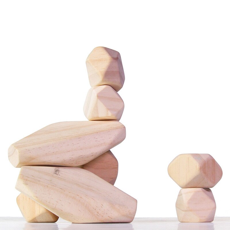 Zwaartekracht Glu 11Pcs Houten Steen Natuurlijke Gestapelde Steen Interessante Blokken Stone Model Puzzels Beste Cadeau Voor Kinderen