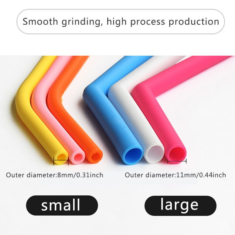 Food grade silicone straw drinking straws Reusable silicone straw FDA certification Environmental protection bar accessories