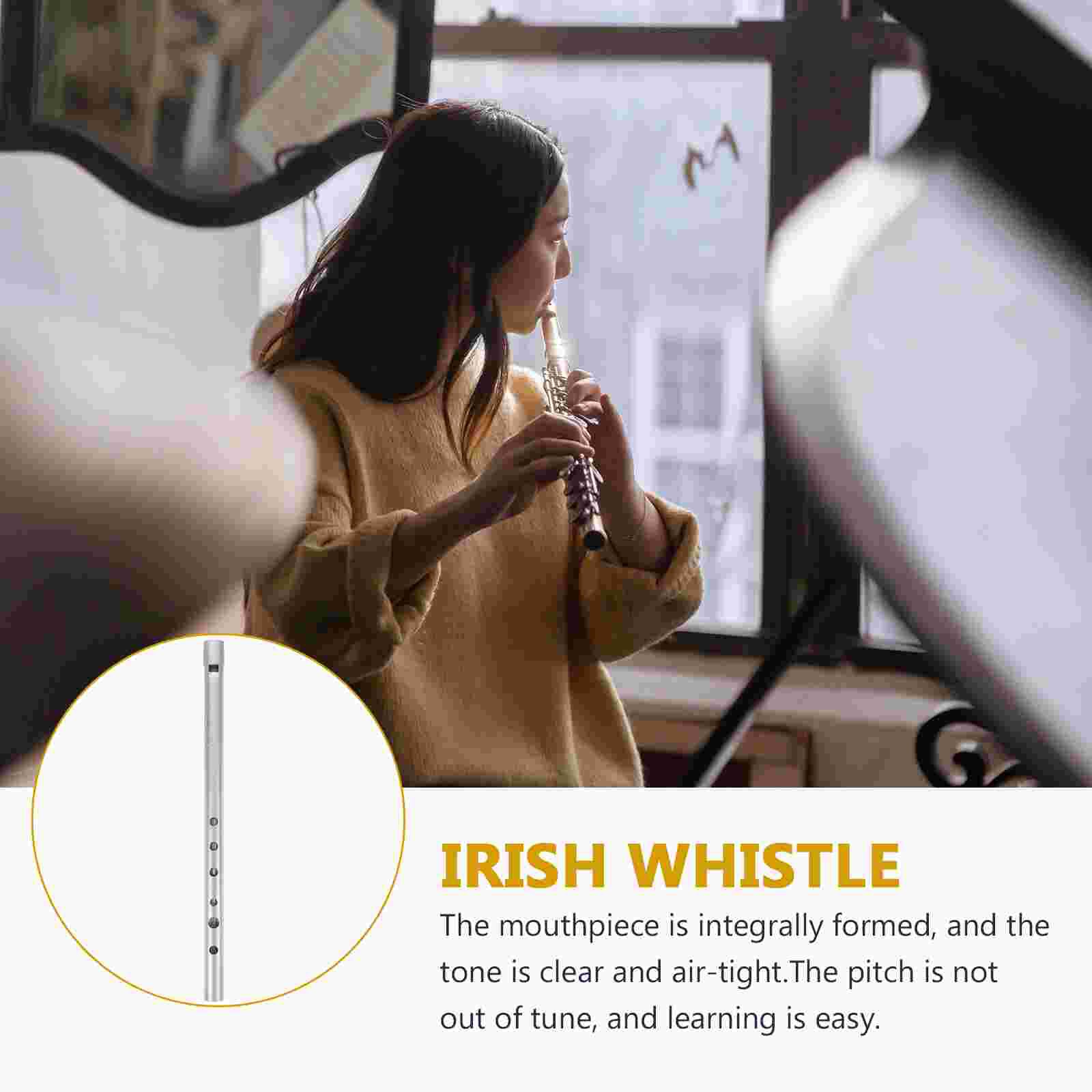 1pc Soprano Recorder Aluminum Alloy Clarinet Instrument Musical Instrument (Silver)