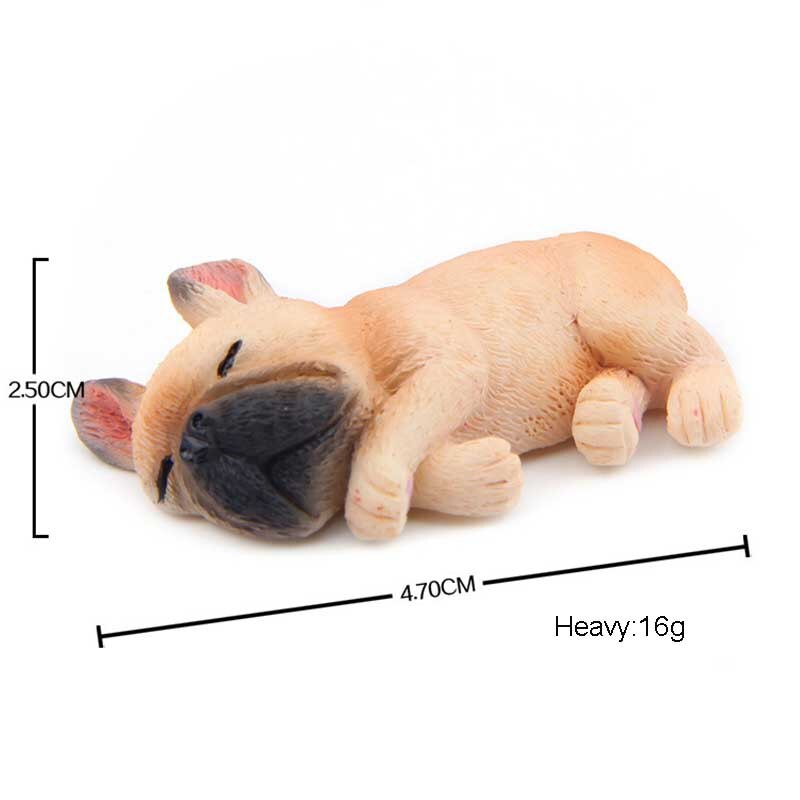 Söpö nukkuva jääkaappimagneetit eläin uninen sarja kawaii corgi koirat shiba inu pvc hahmot lelut koriste jääkaappi tahna: Tummanharmaa