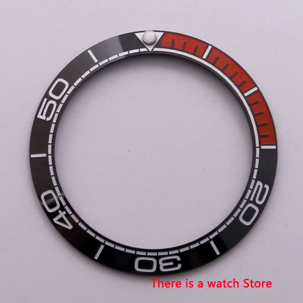 Horloge Onderdelen 38 Mm Keramiek Bezel Met Witte Mark Insert Voor 40 Mm Automatische Horloges
