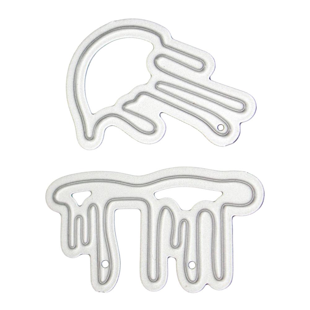 Modelli di elefanti stampi in metallo taglio per scrapbooking carte Album decorazione taglierina strumento Die Cut moda metallo taglio muore fai da te: Grigio scuro