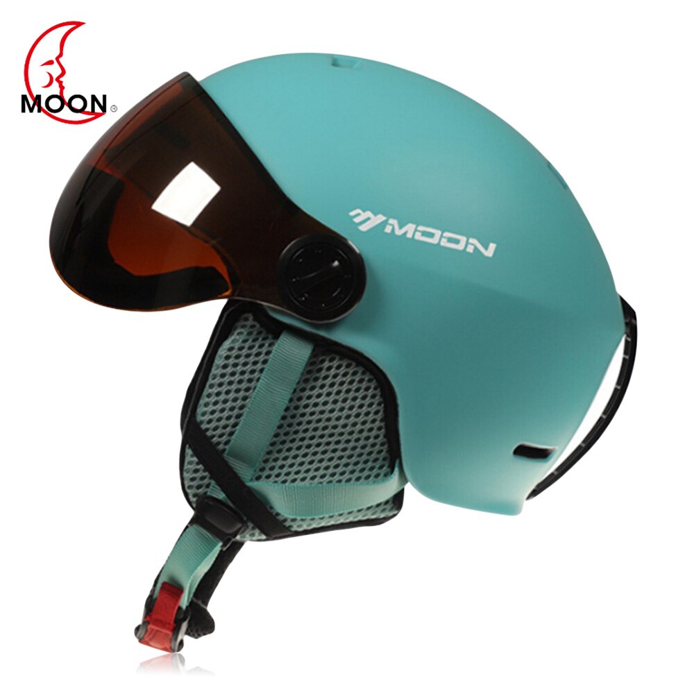 Moon Sports Helmets Goggles Skiing Helmet Men Women Outdoor Integrated Cycling Helmet Ski Snowboard Skateboard Helmets: Medium Turquoise / L