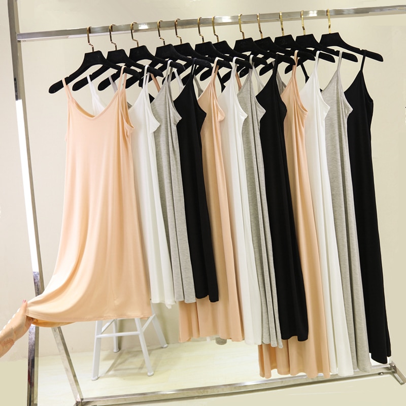 Frühling Sommer 2024 Frau Panzer Kleid lässig modal sexy Leibchen Elastische Weibliche Hause Strand Kleider Oansatz Camis sexy Kleid