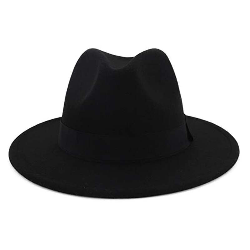 Ademend Effen Kleur Klassieke Zwarte Elastische Fedora Hoed Unisex Wolvilt Jazz Hoeden Mannen Vrouwen Brede Rand Panama Trilby cap