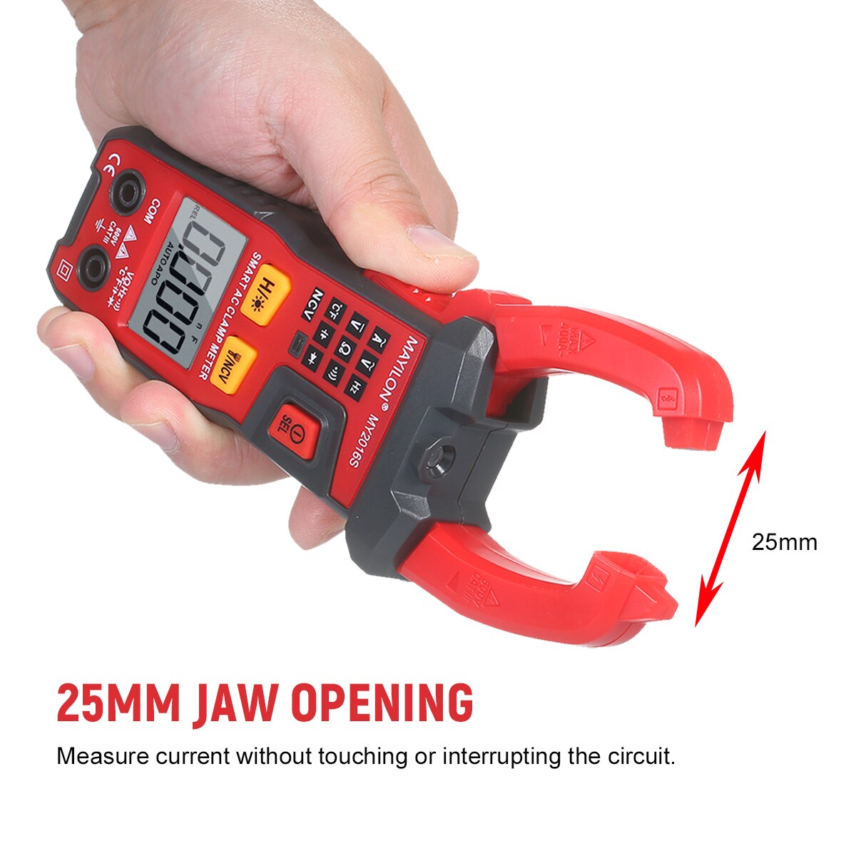 Digital AC Current Clamp Meter 6000 Counts Automatic Range LCD Display Multimeter with Backlight Multifunctional Clamp Gauge