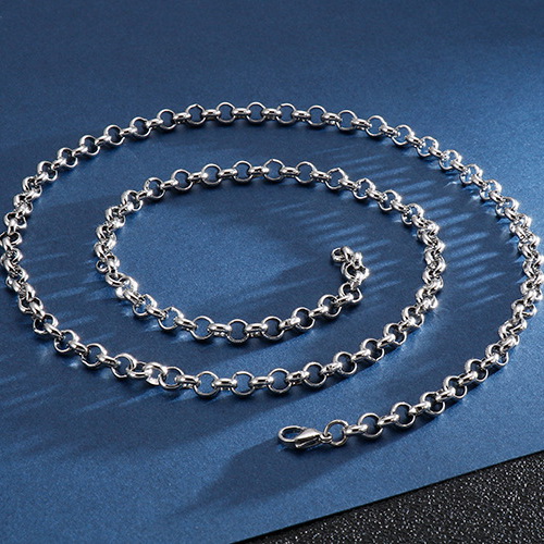 Rvs Rolo Ketting Motorfiets Stijl Armbanden Mode Punk Bangles Sieraden Ketting Armband Voor Mannen: Donker Goud