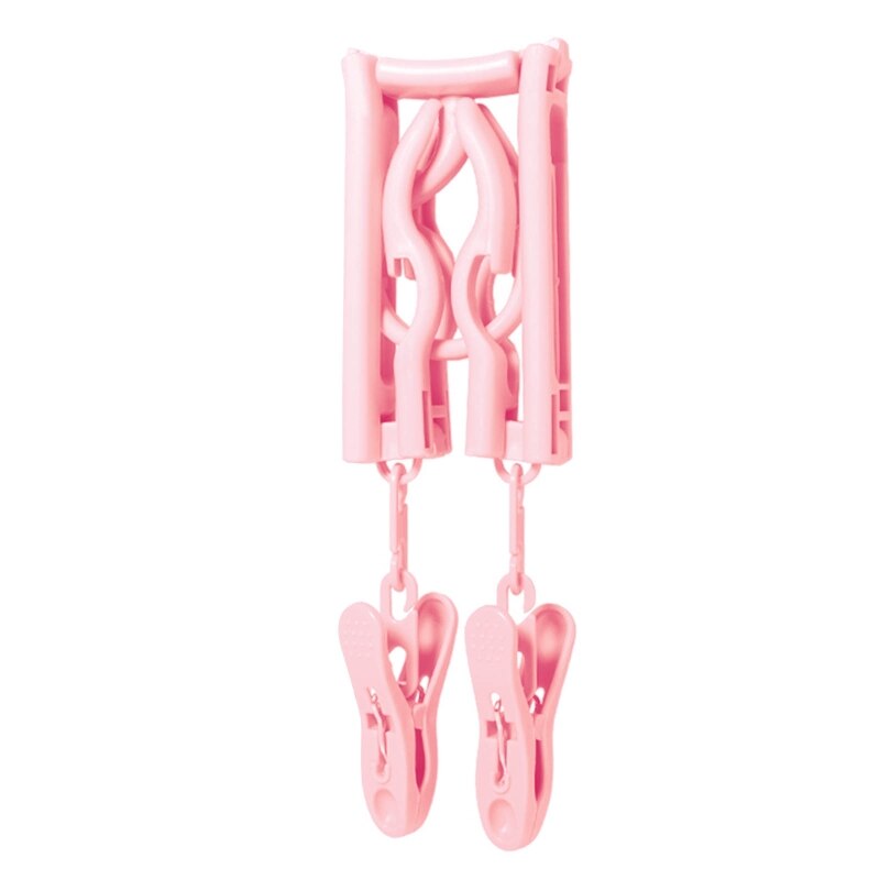 Opvouwbare Hanger Antislip Draagbare Reizen Kleerhanger Wasknijper Met Clips Q84D: 3