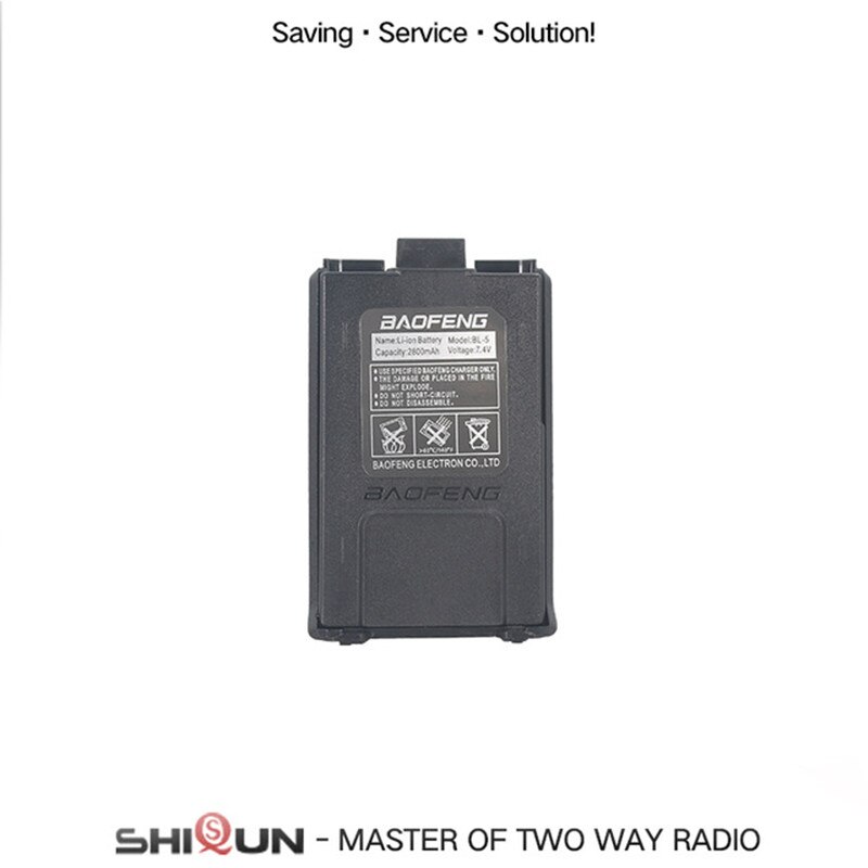 Baofeng-Batería de BL-5 para walkie-talkie, alta batería de UV-5R de 3800 mah, piezas de Radio, Original, 3800 mah, Pufong UV 5R boafeng: Black 1800mAh