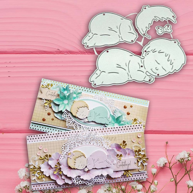 Sleeping Baby Metal Cutting Dies Craft Stamps Die Cut Embossing Card Making Stencil Frame