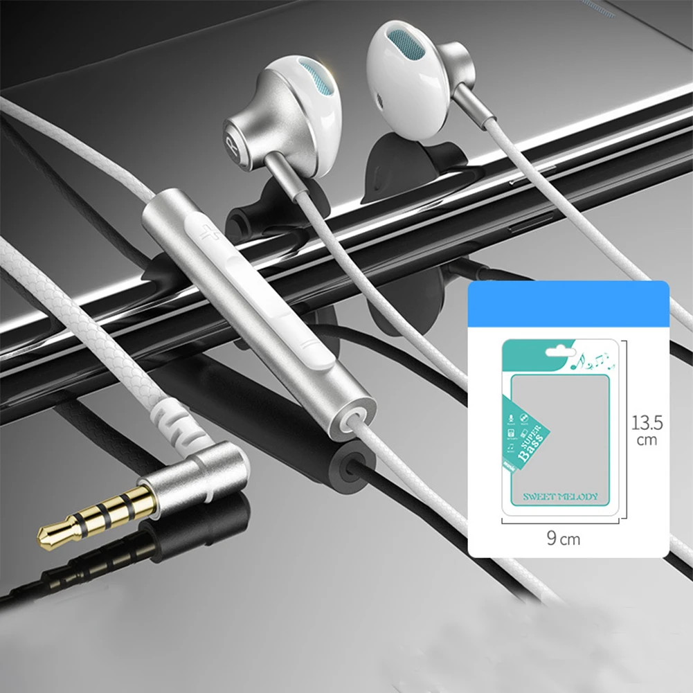 1,2 m in-Ohr 3,5 mm/Typ-C-Kopfhörer, kabelgebundene Ohrhörer, 90-Grad-Winkelstecker, Kopfhörer mit Mikrofon, Headset, Gamer, Sport für Mobiltelefone: Blau