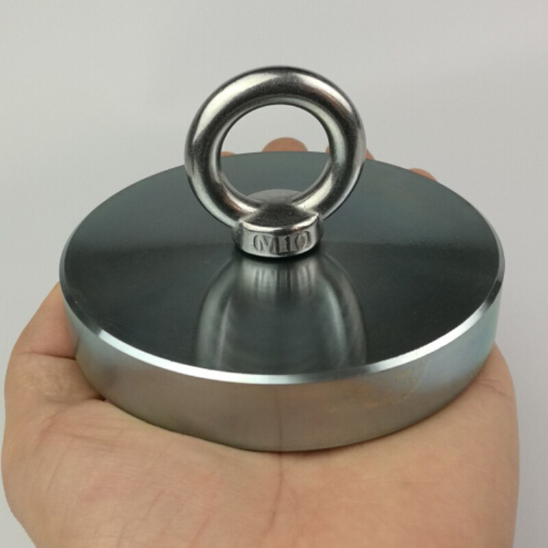 Imán fuerte de pesca de neodimio N52, imanes de disco redondo, búsqueda, Base de Material magnético, 200-600KG