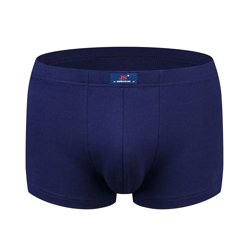 Men Underwear Boxer Pants Pure Cotton Breathable Mid-waist U Convex Loose Men&#39;s Shorts: Blue / L