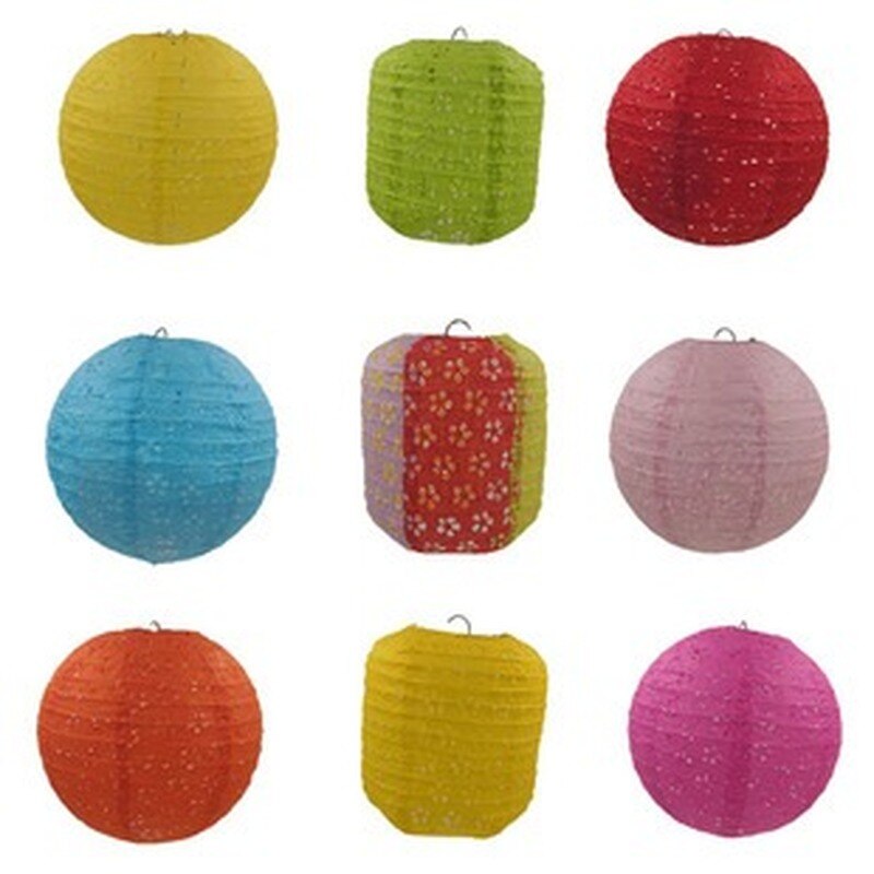 8-10-12-14-16Inch Chinese Style Hollow Paper Lanterns Wedding Paper Party Decoration Supplies Children DIY Lanterns
