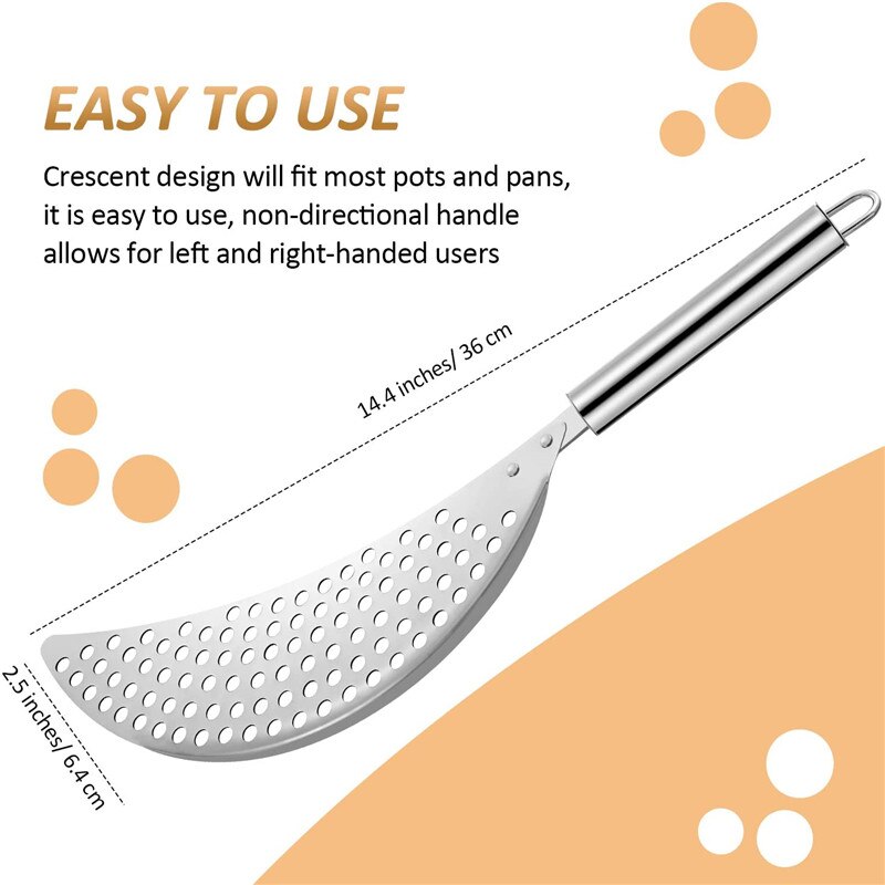 2 Pieces Pot Strainer Stainless Steel Crescent Pot Strainer With Handle Pasta Strainer Pan Pot Strainer With Recessed Hand Grips