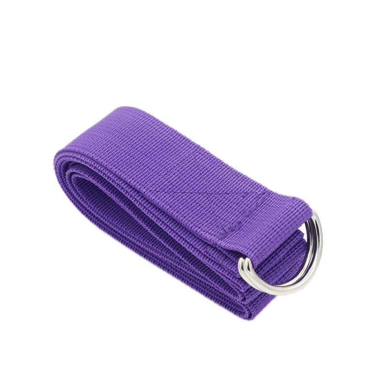 Women Pilates Yoga Stretch Strap D-Ring Belt Fitness Exercise Gym Rope Bands Waist Leg Resistance Fitness Adjustable Yoga Belts: Purple