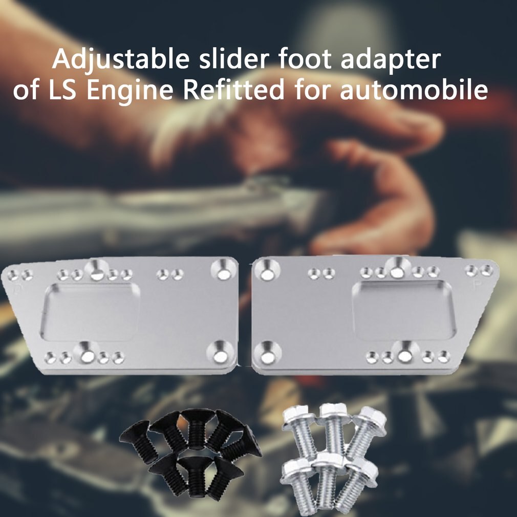 Universal Engine Swap Bracket SBC LS Conversion Motor Mount Adjustable Plate Aluminum Alloy Engine Swap Brackets Fit