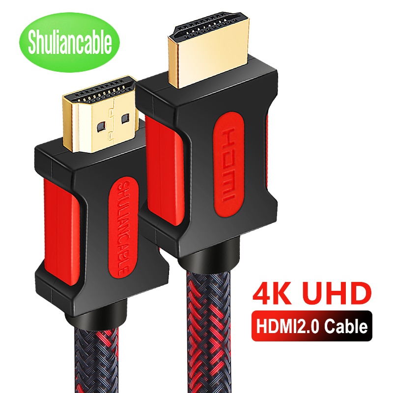 Shuliancable Hdmi Kabel 2.0 4K/60Hz Vergulde Audio Video Kabel 1M 2M 3M 5M 10M 15M 20M Voor Hdtv Laptop PS4 Projector Computer