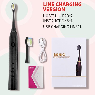 Electric Toothbrush Brosse A Dent Electrique Top Smart Chip Head Replaceable Teeth Brush Tooth Spazzolino Elettrico 5133: DC Black Kit