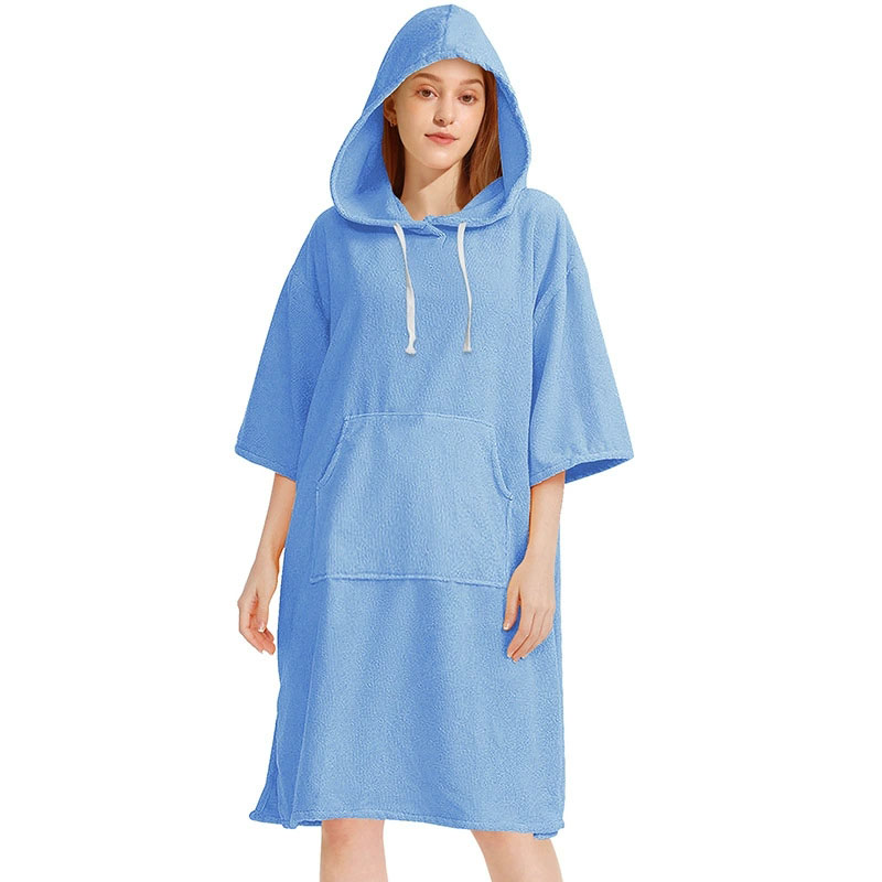 Microvezel handdoek met capuchon voor volwassenen, geschikt voor zwemmen, strand, reizen, sneldrogende omkleedjas, cape, badhanddoek, badjas, surfponcho, sauna: Oranje