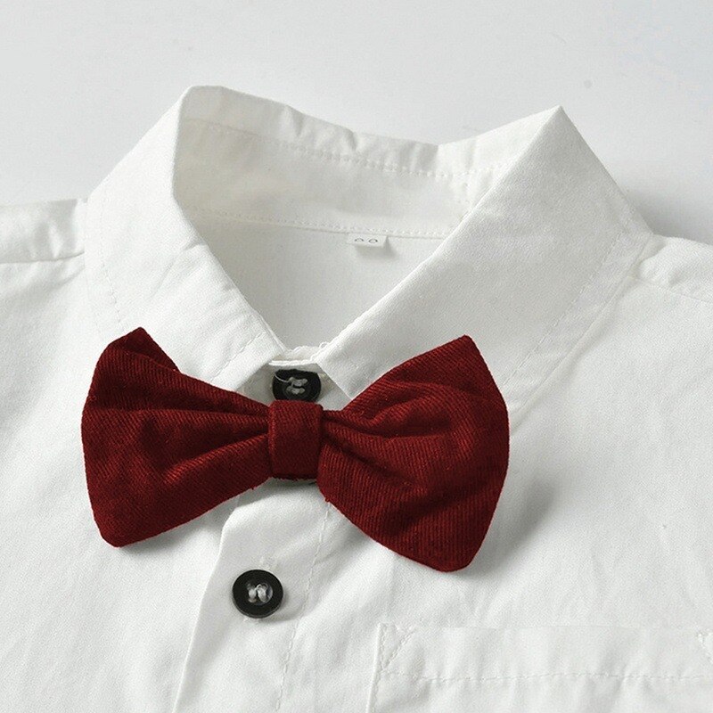 Vestido de graduación para niños, camisa blanca de verano, pantalones cortos con tirantes de manga corta, traje de Boutique de estilo coreano, ropa para niños