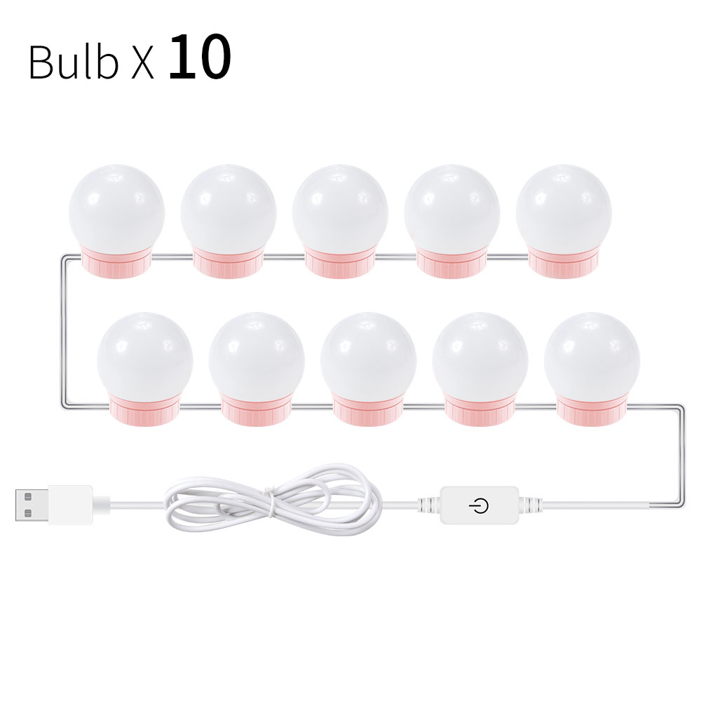 Eitelkeit Spiegel Licht USB Kosmetische Lampe LED machen-hoch Birne 5V LED Hollywood Dressing Tisch Beleuchtung Badezimmer Zauberstab Lampe 2 6 10 14 Stck: 10 Glühbirnen