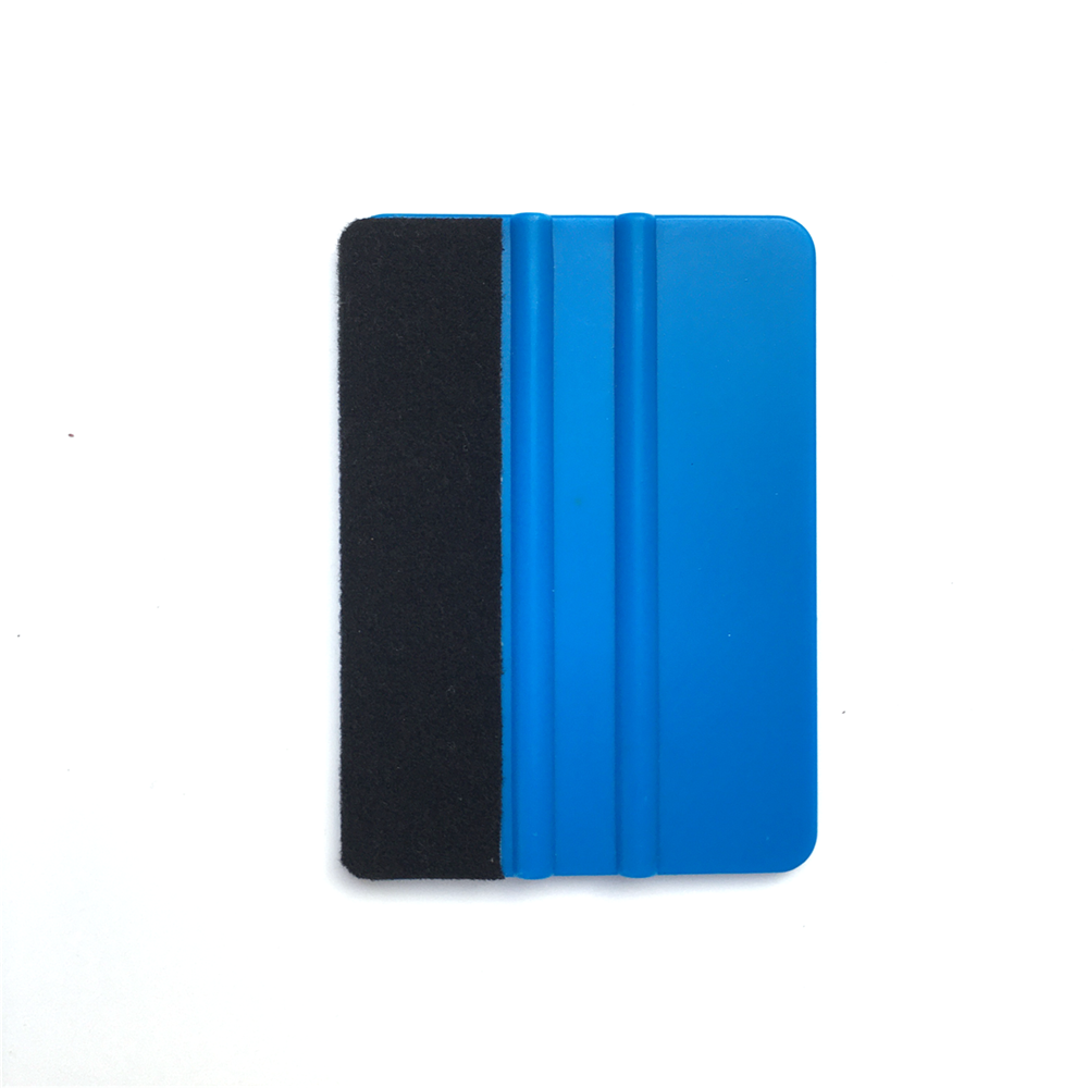 Espátula limpiacristales con fieltro de tela, envoltura de vinilo de fibra de carbono, herramienta de tinte de ventana, removedor de pegamento, herramienta de limpieza para uso doméstico o en coche