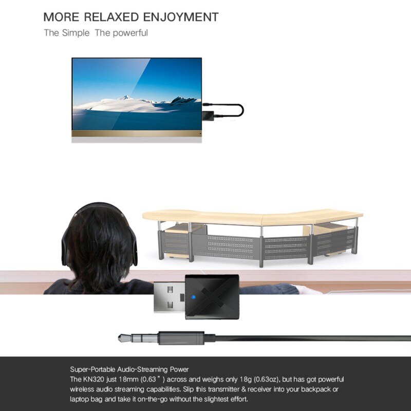 2 in1 USB Bluetooth Transmitter Receiver Adapter Wireless Audio Adapters Bluetooth 5.0 Receivers For TV Computer Car Phones