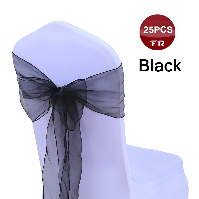 25pc farverige organza sløjfer vævet tyl rulle bryllupsfest dekoration bordløber organza gaze stol sashes sløjfe