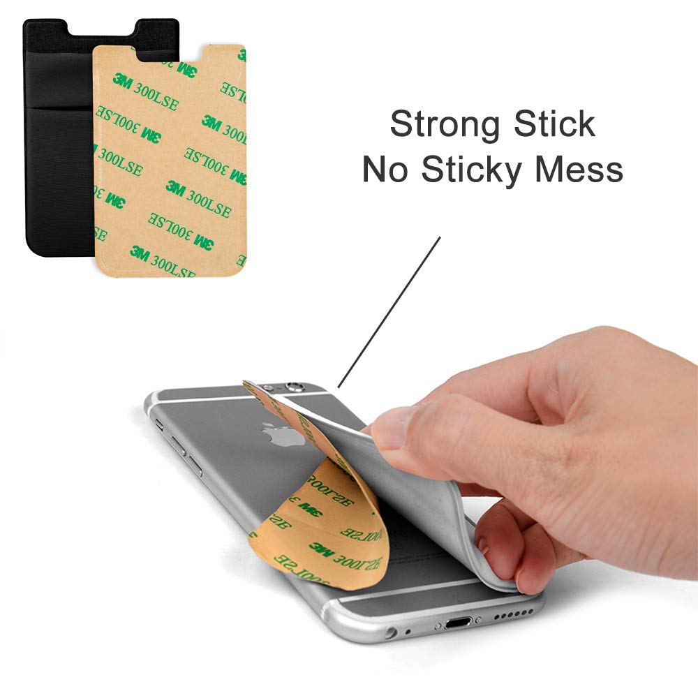 3M Adhesive Sticker Phone Pocket Cell Phone Stick On Card Wallet Stretchy Lycra Credit Cards ID Card Holder Pouch Sleeve #50