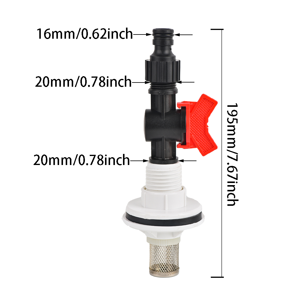 PVC Bulkhead Fitting Water Tank Replacement Spigot Drainage Faucet Connector for Rain Barrels Aquariums Ponds: Blue