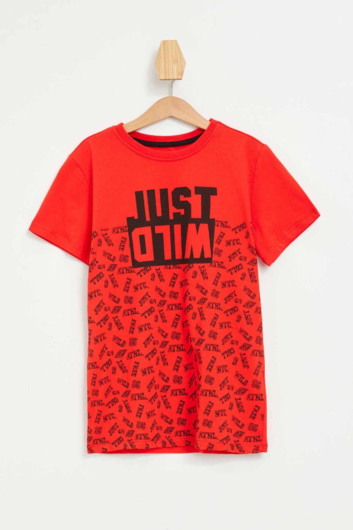 DeFacto Neue Jungen Oansatz Tops Jungen Casual Nette Brief Muster Kurzen Ärmeln Kinder Komfort T Sommer-K7025A619SM