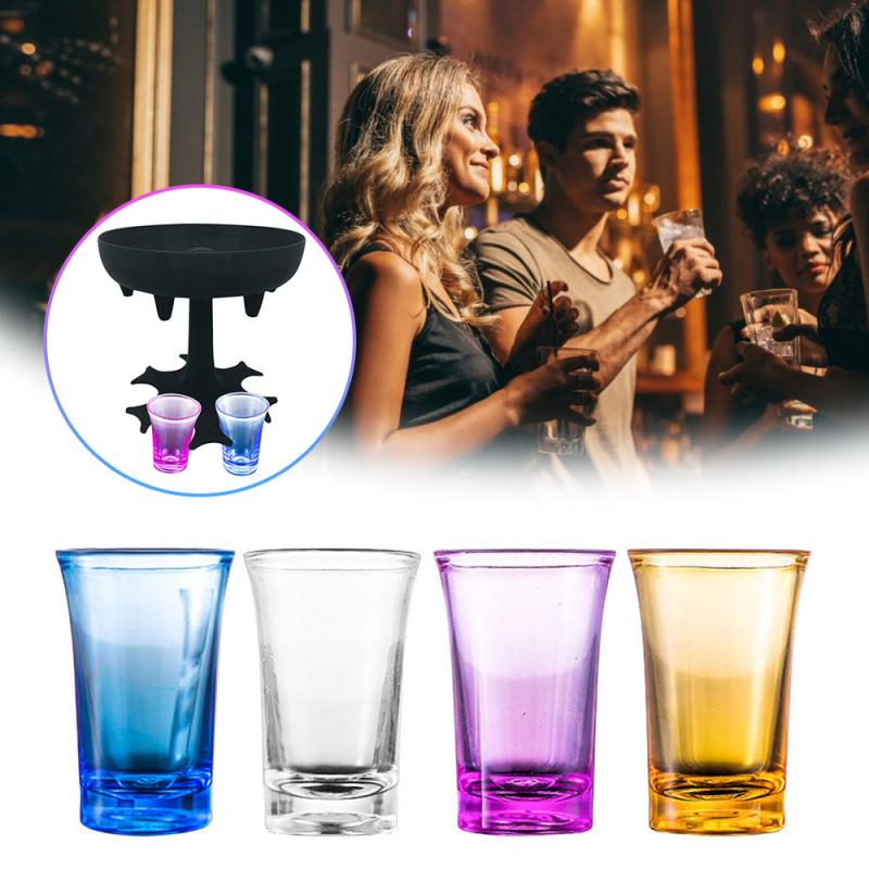 5 Shot Glass Dispenser Liquor Dispenser Caddy Portable Dispenser Party Bar Accessories Drinking Games Glass Dispenser
