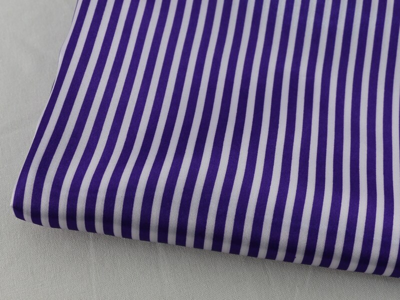 Zachte Shirt Pyjama Doek Charmeuse Satin Gedrukt Stof Stripes
