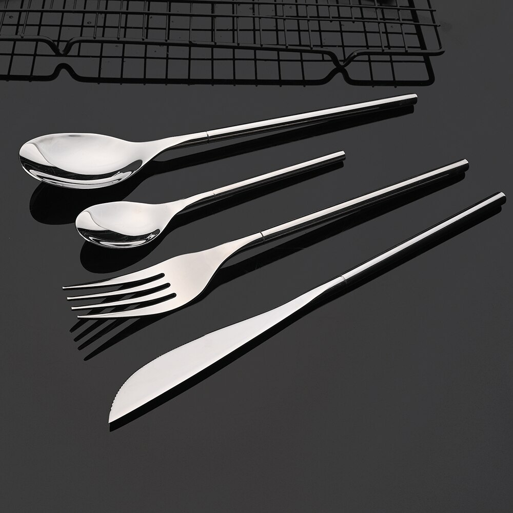 Mirror Luxury Gold 1/2/4Set Flatware Cutlery Set 18/10 Stainless Steel Dinnerware Western Fork Spoon Knife Set Silverware Set