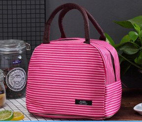 Boîte de sac à déjeuner Portable de pique-nique de toile isolée plus fraîche pour la nourriture thermique unisexe royaume-uni: Rose