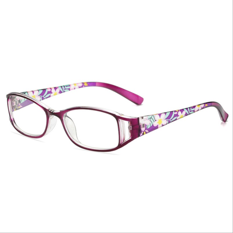 Leesbril Dames Gedrukte Leesbril Anti Blauw Licht Brillen Unisex Zwarte Bril Heren: Paars / +200