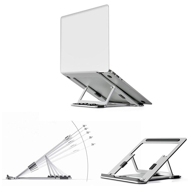 Portable Height Adjustable Folding Laptop Stand,Aluminum Stand Compatible with Pro/Air Any Laptops