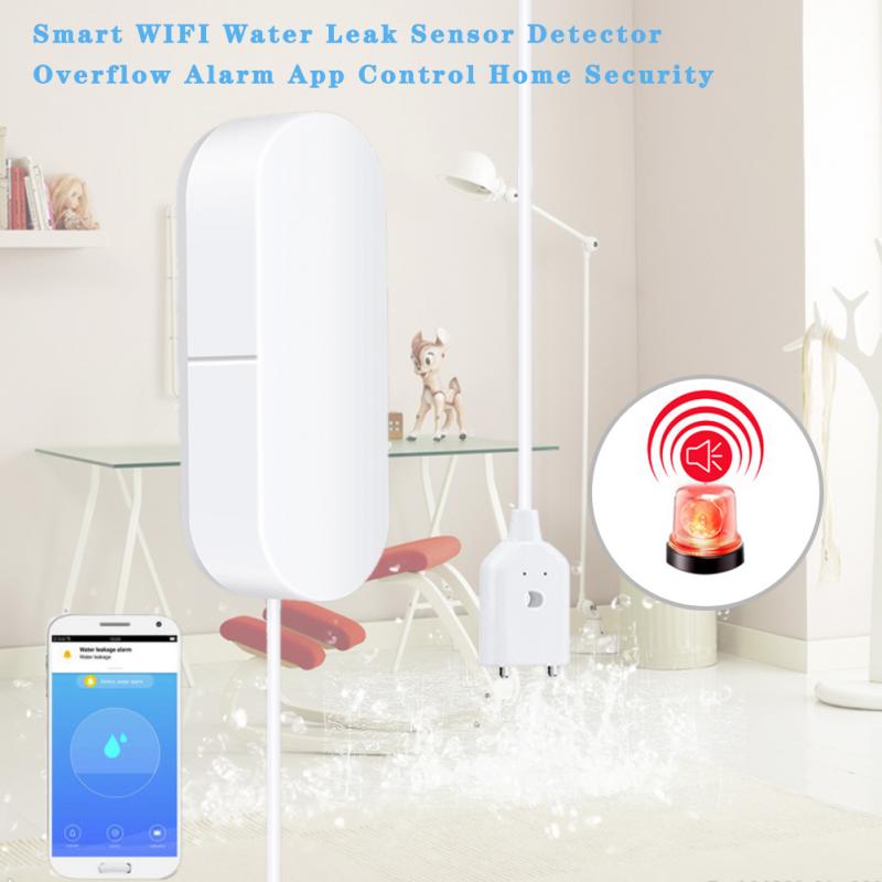 Tuya alexa smart WIFI water leak sensor alarm system for home Overflow water Sensor Alerts security alarms water leakage sensor
