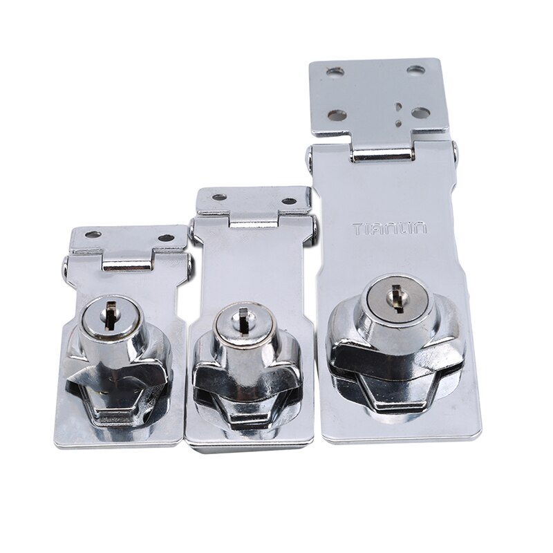 Cabinet Latch Hasp Lock Drawer Lock Closet Door Chrome Plated Metal Keyed Cabinet Latch Cupboard Desk Hasp Locks With Keys
