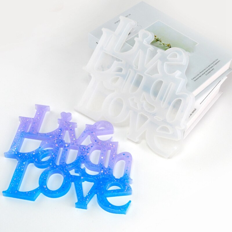 Engels Woord Siliconen Mal Diy Hand-Made Crystal Mallen Brief Live Laugh Liefde Mold Voor Hars Home Decoratie