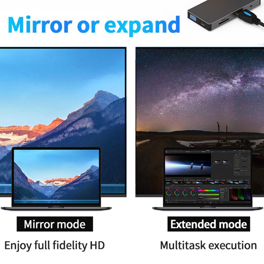 Usb c hub 10-em-1 tipo c adaptador, usb c hub com tomada de áudio para macbook pro/ar e outros portáteis e dispositivos tipo-c