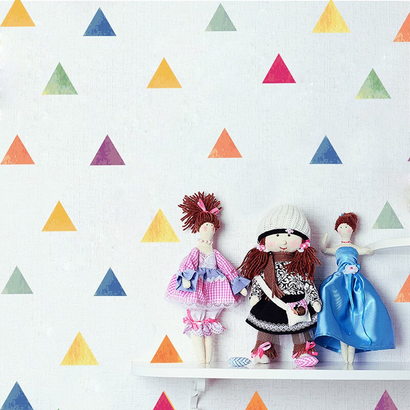 wall stickers for kids rooms Triangles Baby Nursery Home Decor Children Room Wall Sticker Mural Wallpaper Easy Wall Art Bedroom