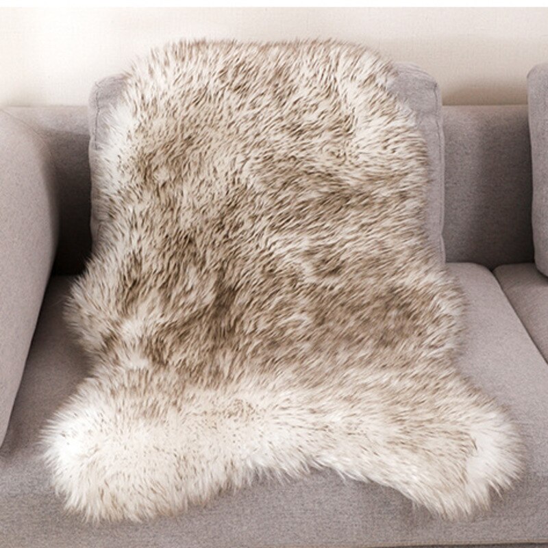 Zachte Bont Kunstmatige Schapenvacht Tapijten Stoel Cover Kussen Slaapkamer Woonkamer Bont Tapijt Vlakte Pluizige Seat Pad Wasbare Faux Mat
