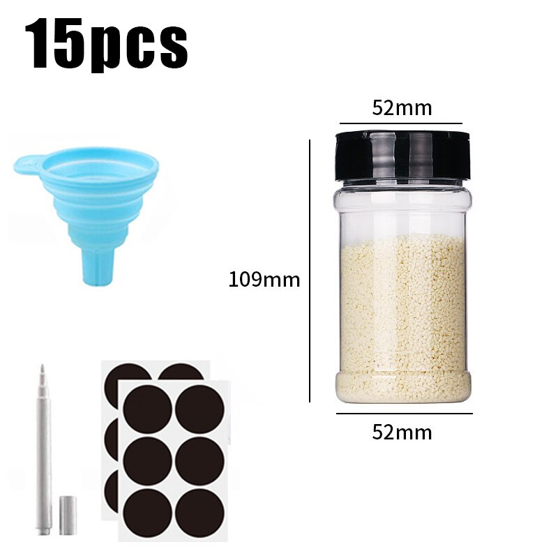 170Ml 15/20 Pcs Kruidenrek Voor Keuken Kruidkruik Kruiderij Dispenser Spice Container Glas Zout En Peper Shakers: 15 PCS