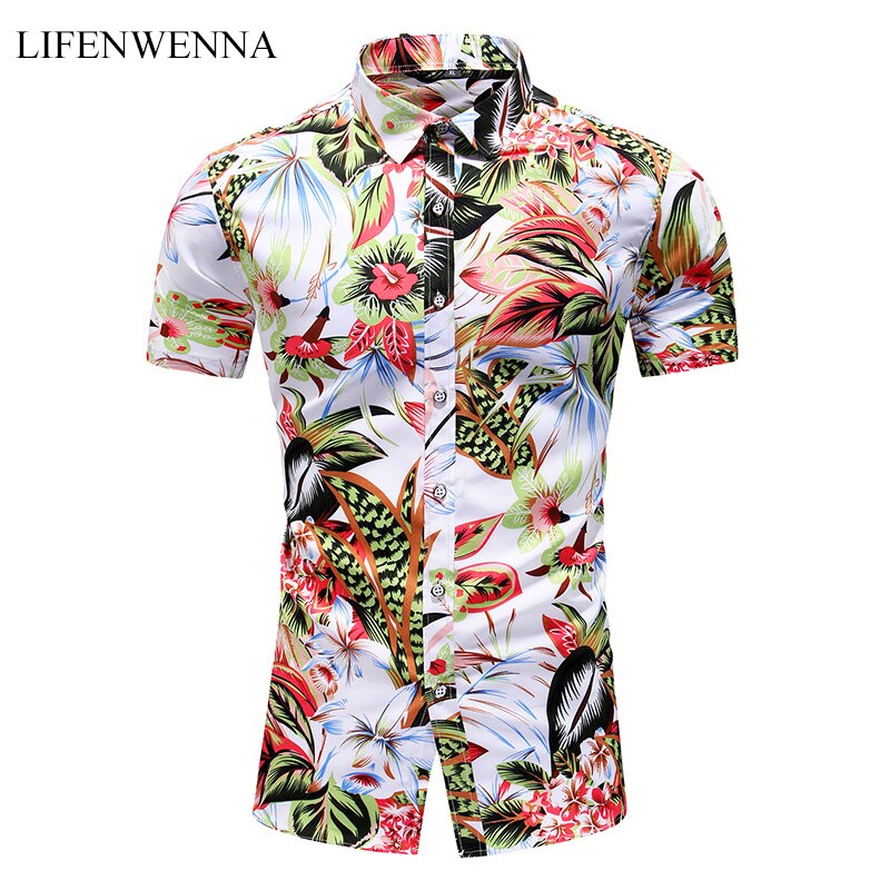 LIFENWENNA – chemise hawaïenne à manches courtes pour hommes, nouvelle , personnalité imprimée, plage, fleurs, été