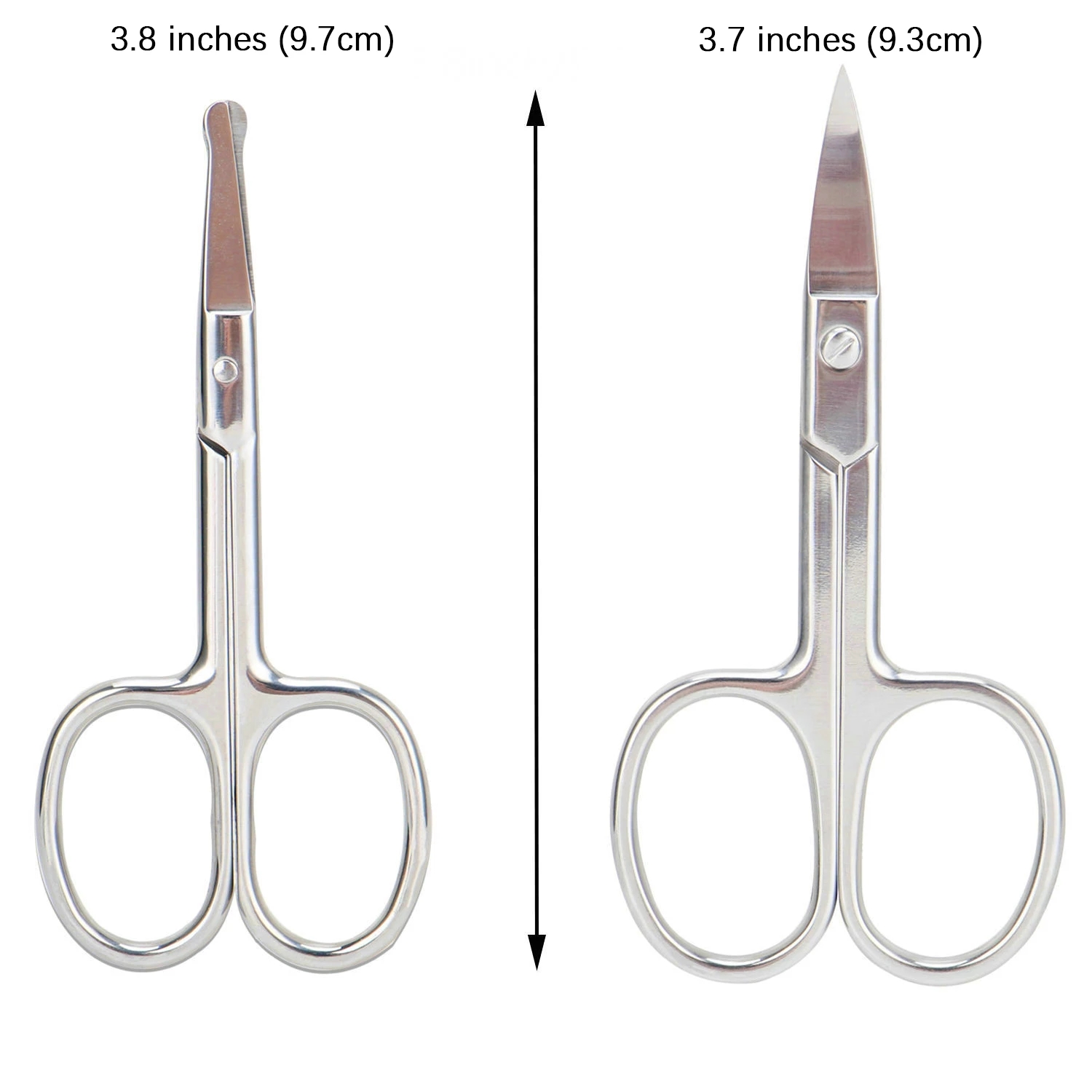 2Pcs Stainless Steel Grooming Small Scissors Nose Hair Trimming Beard Mustaches Eyebrow Eyelashes Ear Hair Trimmer for Men Women