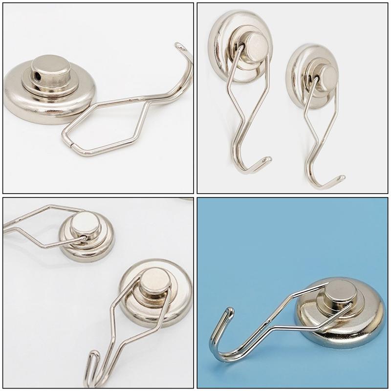 4Pcs Magnetic Hooks Powerful Heavy Duty Neodymium Magnet Hanger Strong Magnetic Cup Hanging Hangers Key Coat Wall Hook