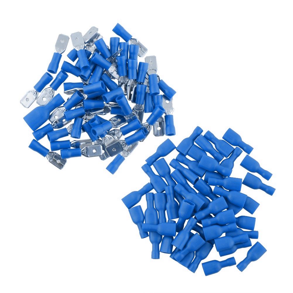 50Pairs Insulated Spade Electrical Crimp Wire Cable Connector Terminal Kit клемы для аккумулятора Battery Cables &amp; Connectors